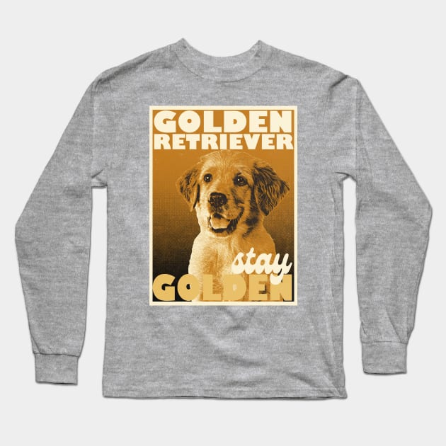 Retro Golden Retriever Long Sleeve T-Shirt by mia_me